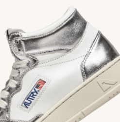 Autry Action Shoes AUTRY Basket MID 01 SILVER WB18 -Vêtements Soldes Boutique autry basket mid 01 platinium 5