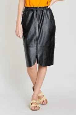 MAEVY Jupe JUPEVEGAN Noir -Vêtements Soldes Boutique maevy jupe jupevegan noir 2