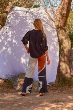 MARE DI LATTE Pantalon ERIKA BLACK -Vêtements Soldes Boutique mare di latte pantalon erika black 3