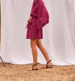MARE DI LATTE Robe ALABAMA DARK PURPLE -Vêtements Soldes Boutique mare di latte robe alabama dark purple 1