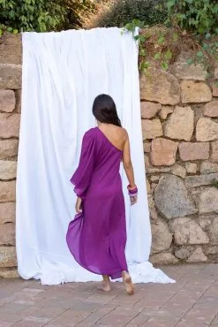 MARE DI LATTE Robe GALICE MAGENTA PURPLE -Vêtements Soldes Boutique mare di latte robe galice magenta purple 1