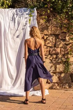 MARE DI LATTE Robe IVINA BLUE PRINT -Vêtements Soldes Boutique mare di latte robe ivina blue print 2